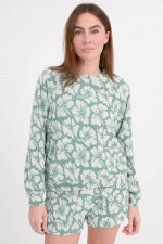 Frottee-Sweatshirt TAHURA in Agave/Ecru gemustert