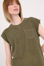 Frottee-Shirt TECLY in Oliv