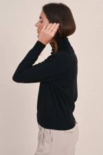 Merino Rollkragen Pullover in Schwarz