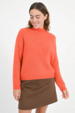 Strickpullover mit "H"-Detail in Pumpkin