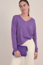 Merino Feinstrick Pullover in Violett