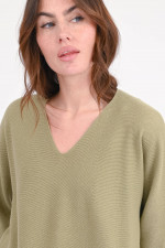 Pullover aus Baumwoll-Seide-Mix in Khaki