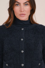 Bouclé Strickjäckchen in Midnight