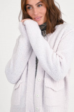 Jacke aus Tweed-Bouclé in Hellgrau