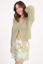 Cashmere-Mix Strickweste in Matcha