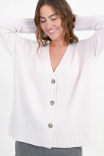 Cardigan aus Woll-Cashmere-Mix in White Cloud