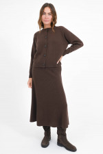 Strickjacke mit Raglanärmel in Bitter Chocolate