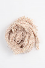 Schal GLEDA mit Monogramm-Print in Beige/Weiß