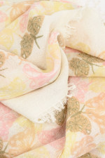 Cashmere-Seide-Schal MUFAIR in Crem/Rosa/Gelb