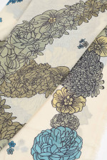 Cashmere-Seide-Schal MELEPHANT in Creme/Grün/Blau