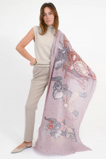 Cashmere-Seiden-Schal NANDU in Lila/Rosa