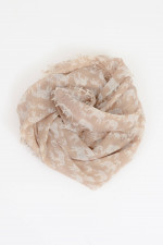 Wollschal in Beige/Weiß