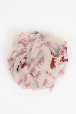 Wollschal NUNGLES in Creme/Rosa