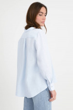 Leinenbluse in Hellblau 