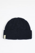 Cashmere Zopfstrickmütze in Navy