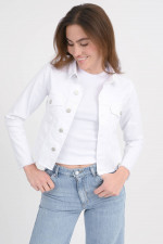 Jeansjacke mit Fransen-Details in Weiß