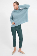 Rollkragen-Pullover aus Cashmere in Leaf