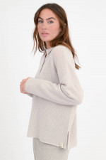 Loose Polo-Cashmere-Pullover in Marble