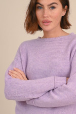 Cashmere Strickpullover mit Lurexfäden in Flieder