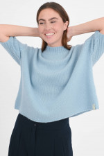 Pullover aus Cashmere-Seiden-Mix in Graublau