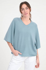 Cashmere-Pullover mit dezentem V-Neck in Leaf