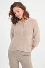 Strickweste aus Cashmere-Seide-Mix in Beige