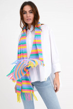 Gestreifter Cashmere-Schal in Multicolor