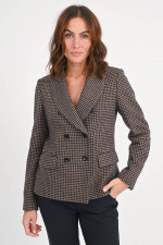 Karrierter Blazer in Camel/Navy