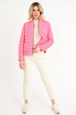 Daunen-Bouclé-Jacke in Pink