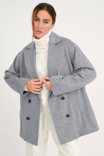 Jacke aus Wolle in Grau