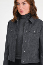 Jacke mit Fischgrätmuster in Anthrazit