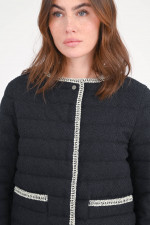 Jacke in Bouclé-Optik in Schwarz/Weiß