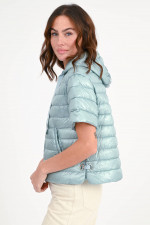 Kurzarm-Jacke mit Kapuze in Mint