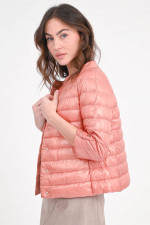 Daunenjacke ELSA mit U-Ausschnitt in Rosa Scuro