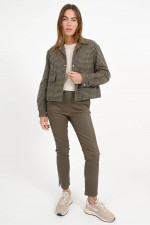 Hahnentritt-Jacke in Khaki/Taupe/Navy