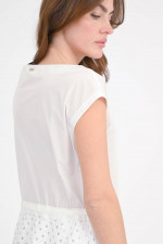 Kleid mit Material-Mix in Weiß