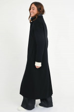 Hybrid-Mantel mit gestepptem Einsatz in Schwarz