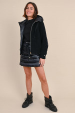 Bomber Strickjacke in Schwarz