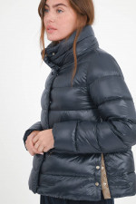 Daunenjacke mit breitem Stehkragen in Navy