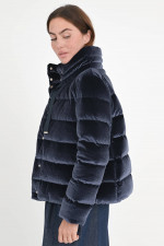 Samt-Daunenjacke in Midnight