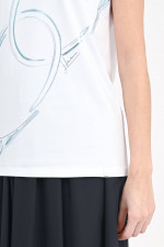 Loose Fit Shirt mit abtraktem Print in Weiß