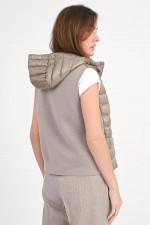 Hybrid-Daunengilet mit Kapuze in Tortora