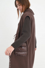 Langes Gilet mit Fransen in Chocolate
