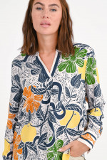 Seidenbluse mit Blumen in Multicolor