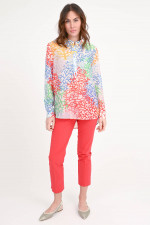 Tunika mit Korallen-Design in Multicolor
