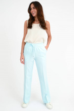 Lockere Hose mit Bundfalten in Mintblau