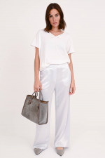 Hose mit weitem Bein in Perlmuttoptik