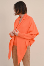 Poncho aus Wollmix in Orange