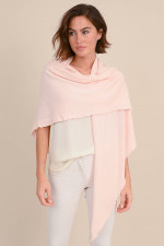 Poncho aus Wollmix in Rosa