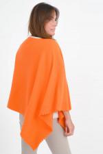 Poncho aus Woll-Cashmere-Mix  in Orange